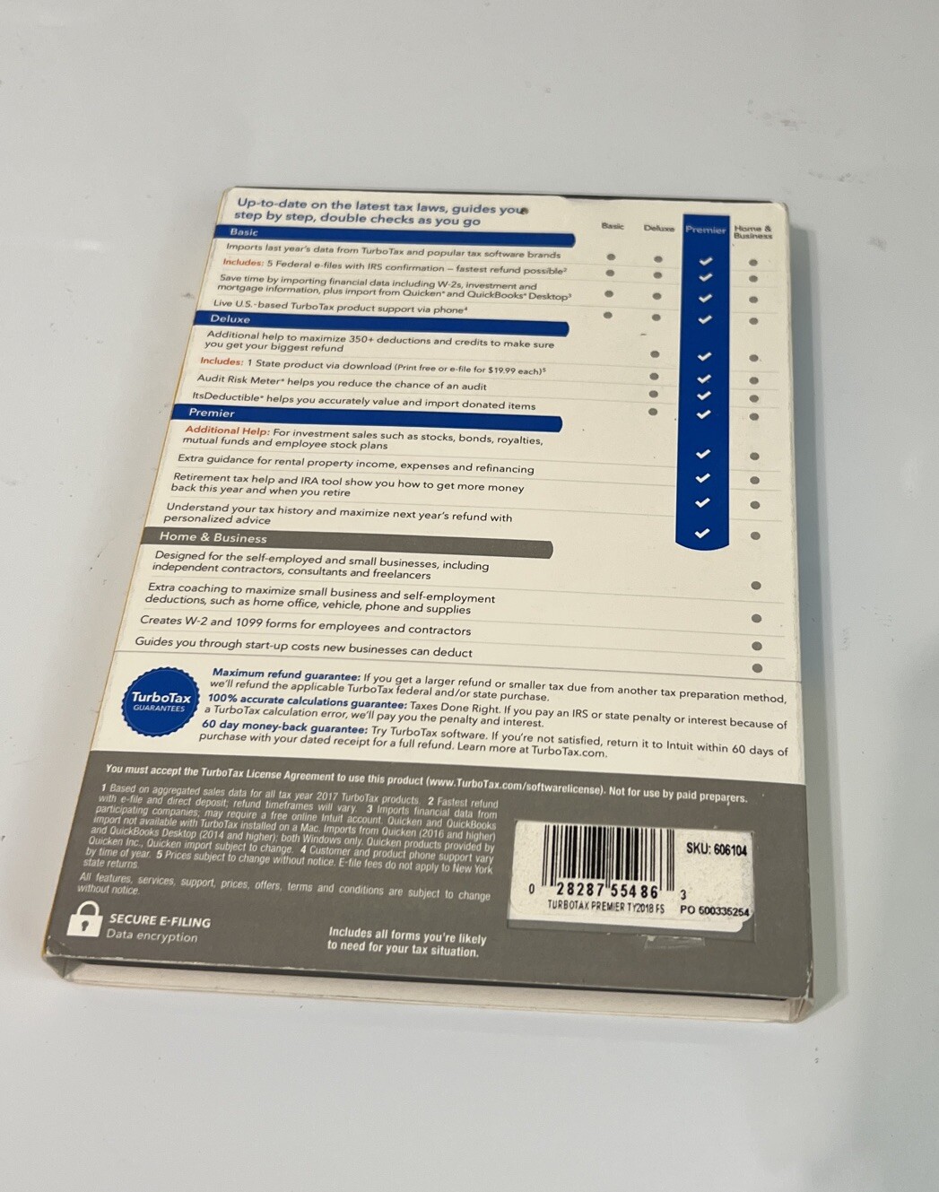 Genuine TurboTax Premier 2018 Federal + E-File State Window / Mac Sealed New!!!