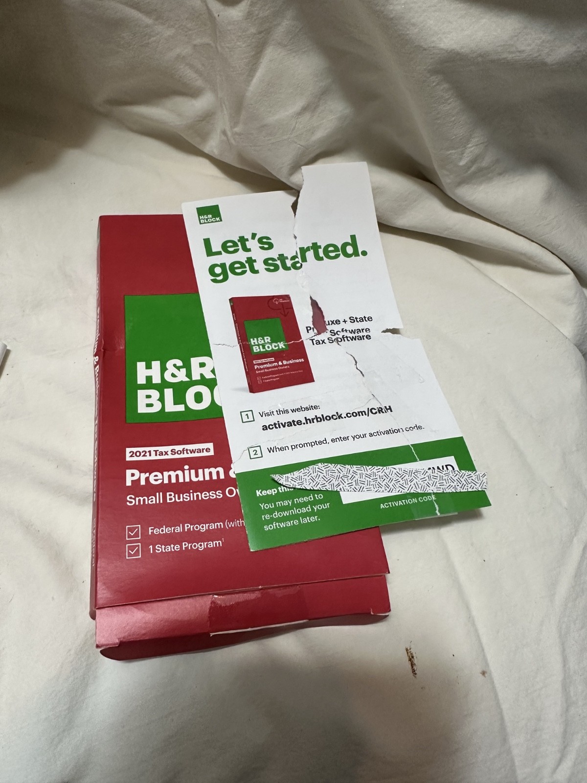 Open Box Key Card H&R Block Tax Software Premium Business 2021 PC Turbotax USA