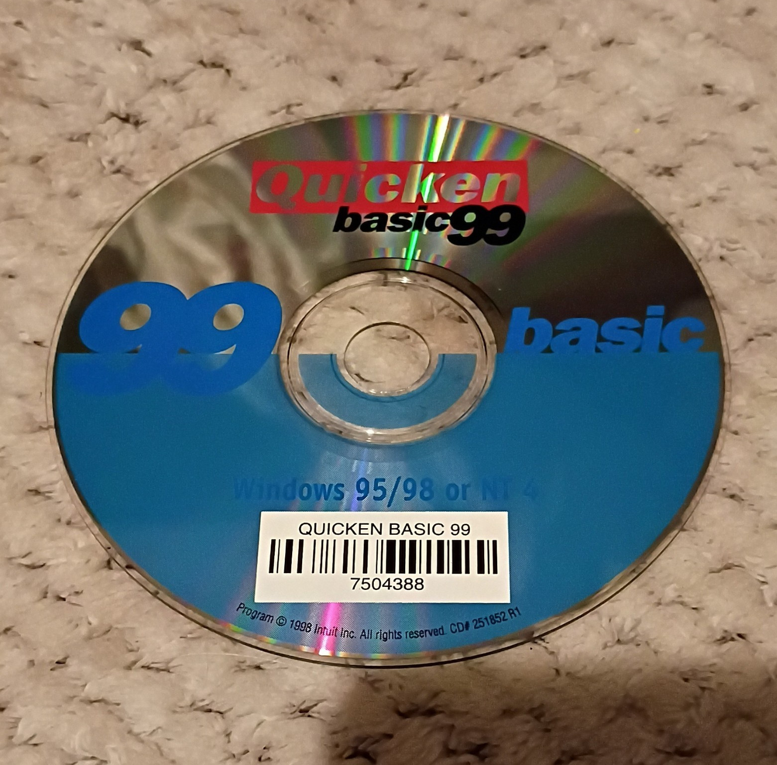 Quicken Basic 99 Personal Finance Software CD for Windows 95/98/NT 4 English