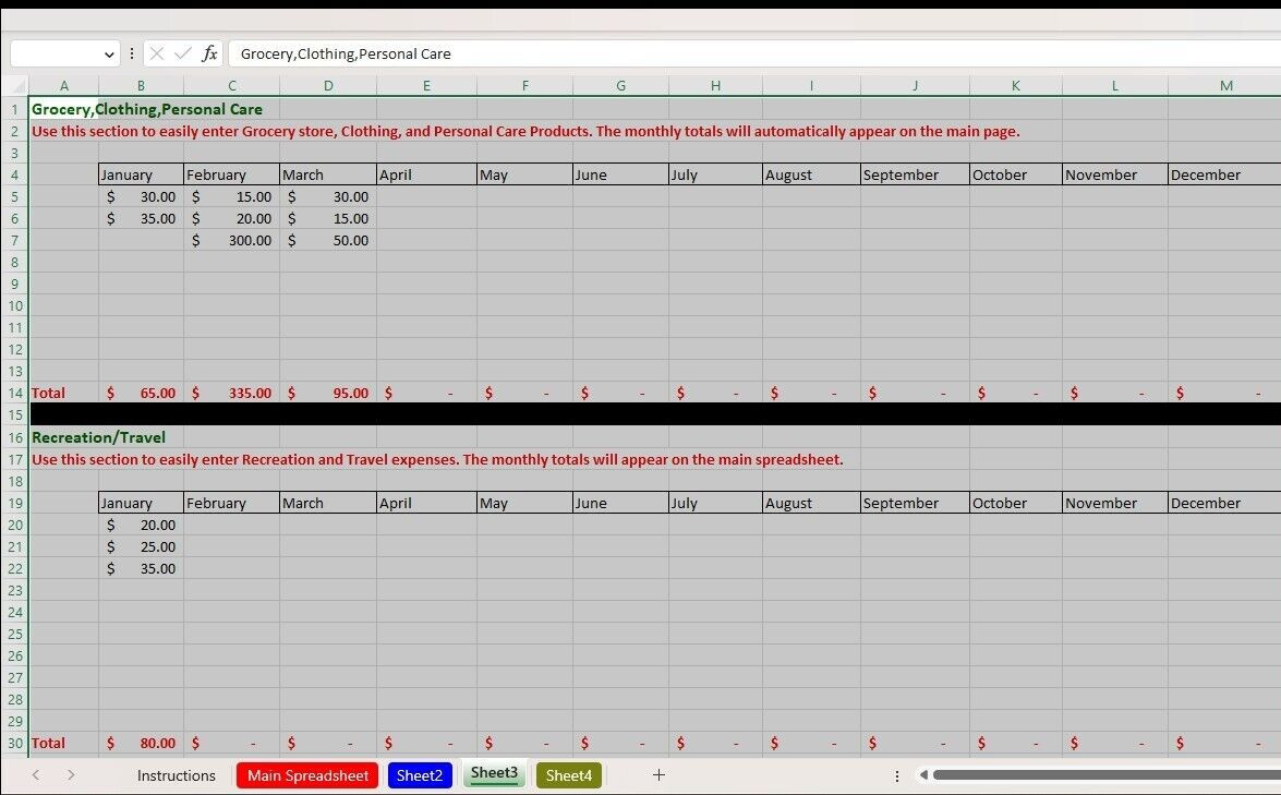 Deluxe Budget Tracker Excel Spreadsheet, PC or Android +FREE Checkbook Register