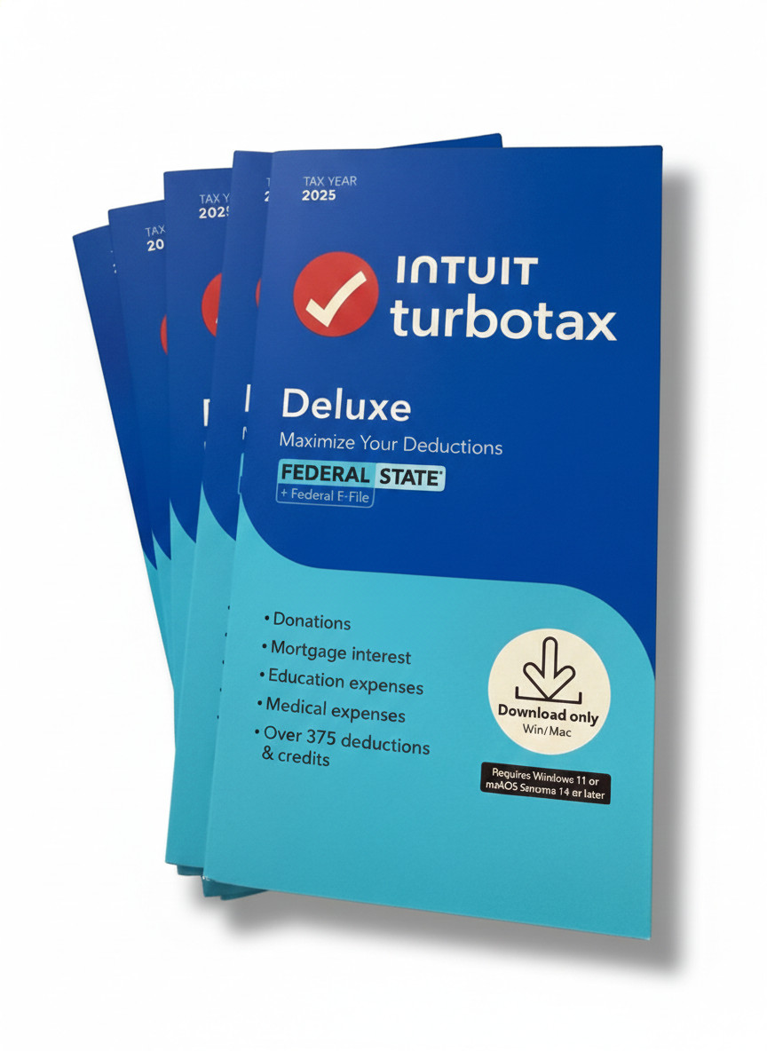 Intuit Turbotax Deluxe 2024 Federal & State & 5 Free Federal E-Filings