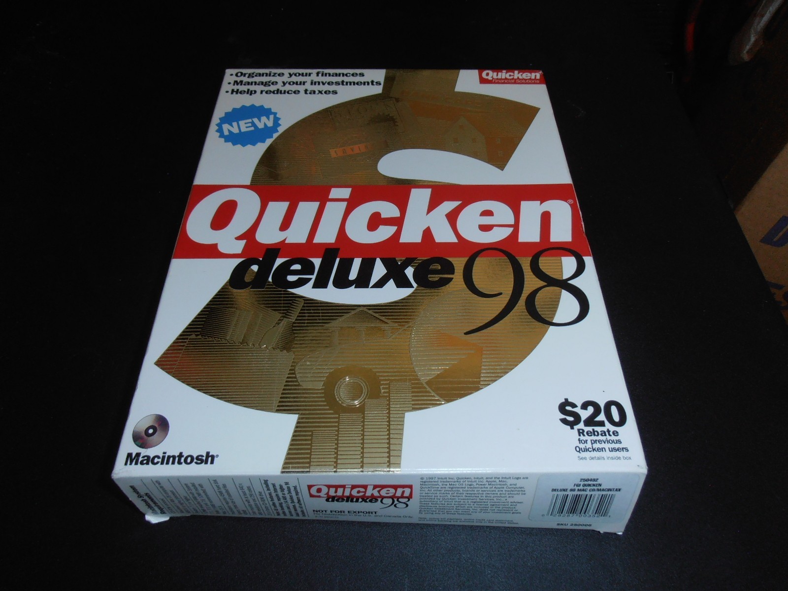 Quicken 98 Deluxe (Mac, 1997) Complete in Box