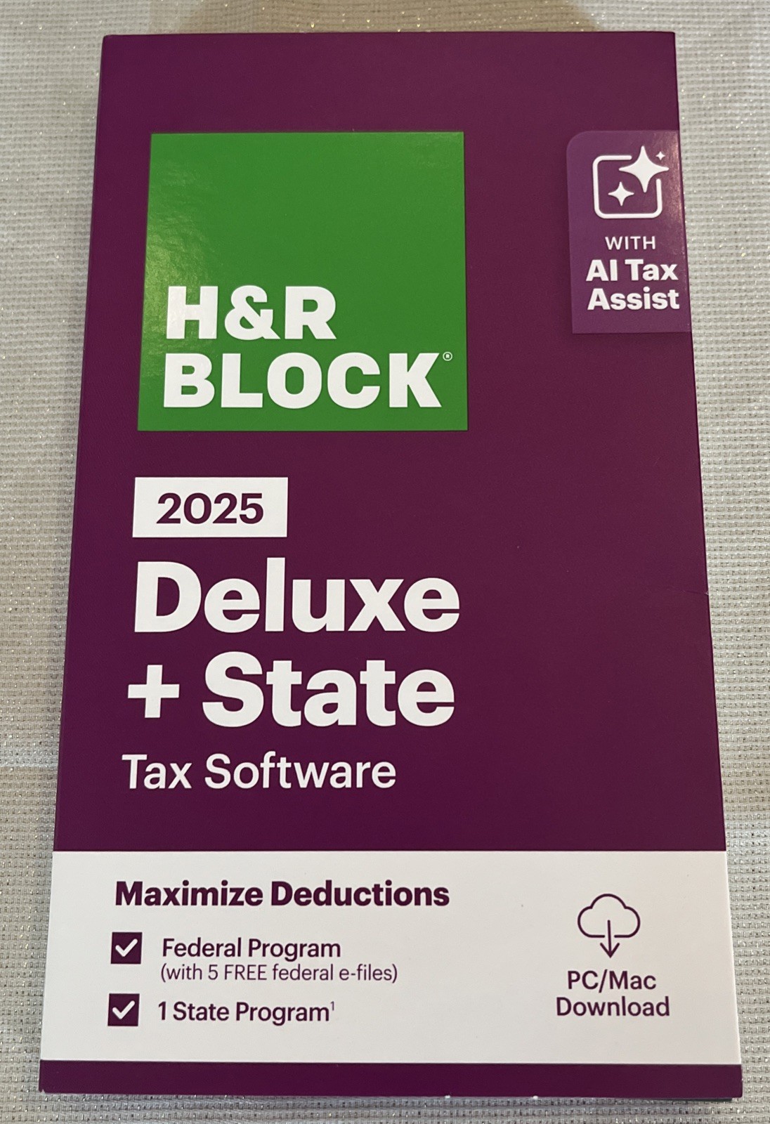 2025 H&R Block Tax Software Deluxe + State MAC/Windows PC [Key Card]