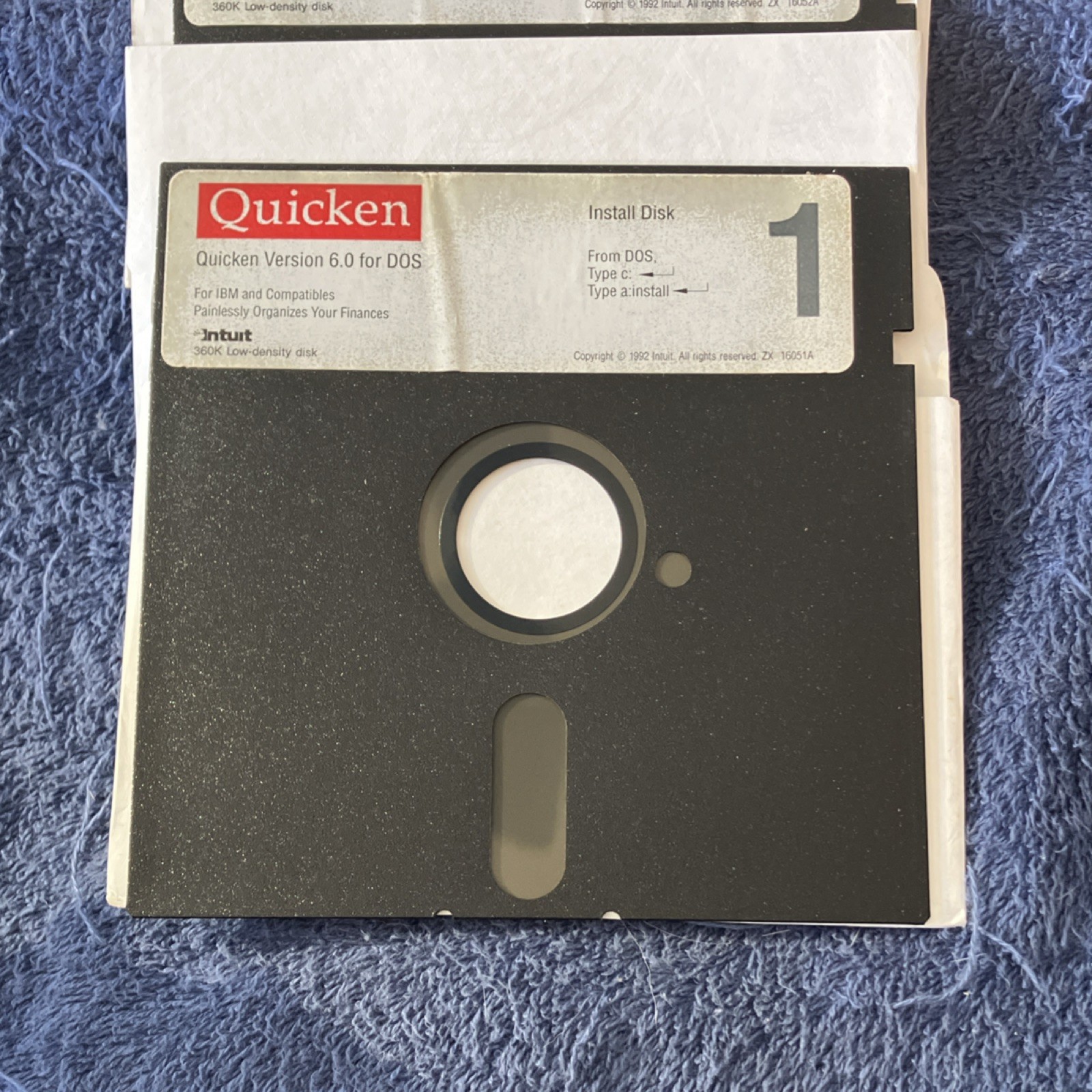 Intuit Quicken Version 6.0 for DOS Personal Finance 5.25″ Floppy Disc Set of 3