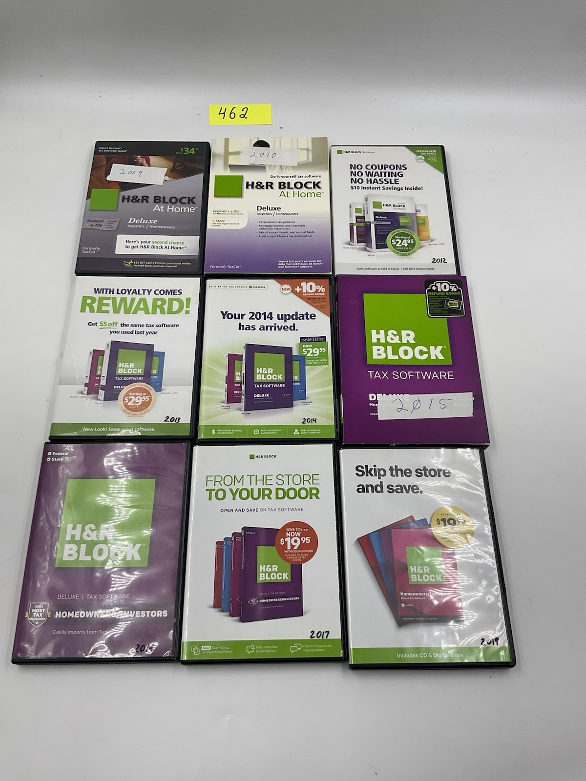 H&R Block Deluxe Tax Software Lot 2009-2019 Multi-Year Back Taxes 9 DVD Discs