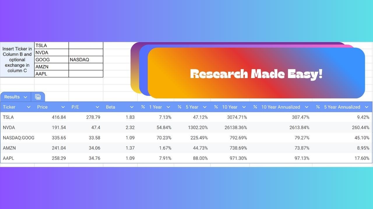 Simple Portfolio Tracker – Google Sheets Investment Allocation Spreadsheet