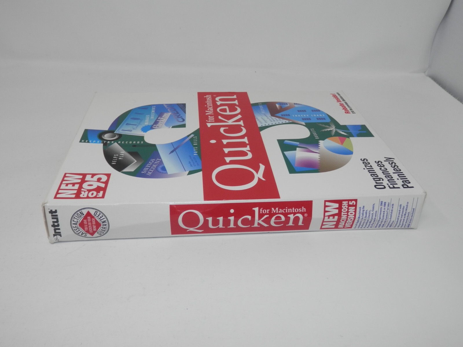 Quicken for Macintosh Version 5 New for 95 • 3.5″ Floppy Big Box Software Intuit