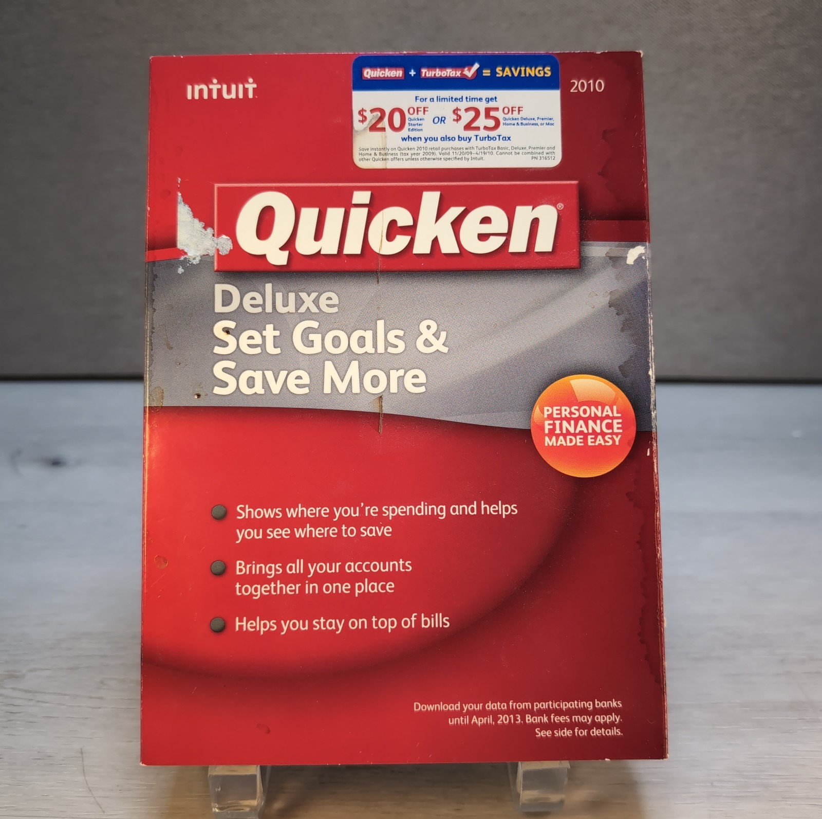 Intuit Quicken Deluxe 2010 for Windows XP/Vista/7 NOT FOR Win 10/11