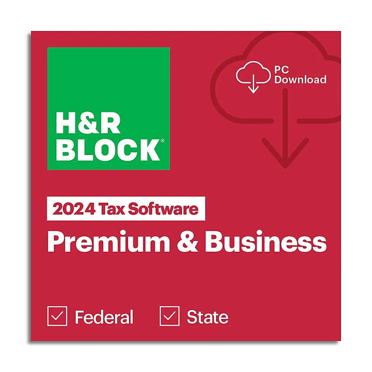 New 2024 H&R Block Tax Software Premium & Business Edition for Win/PC [Key Card]