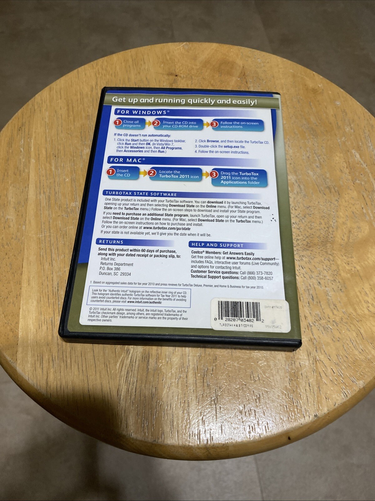 2011 Intuit TurboTax Home & Business Federal State for Windows and Mac PreOwned