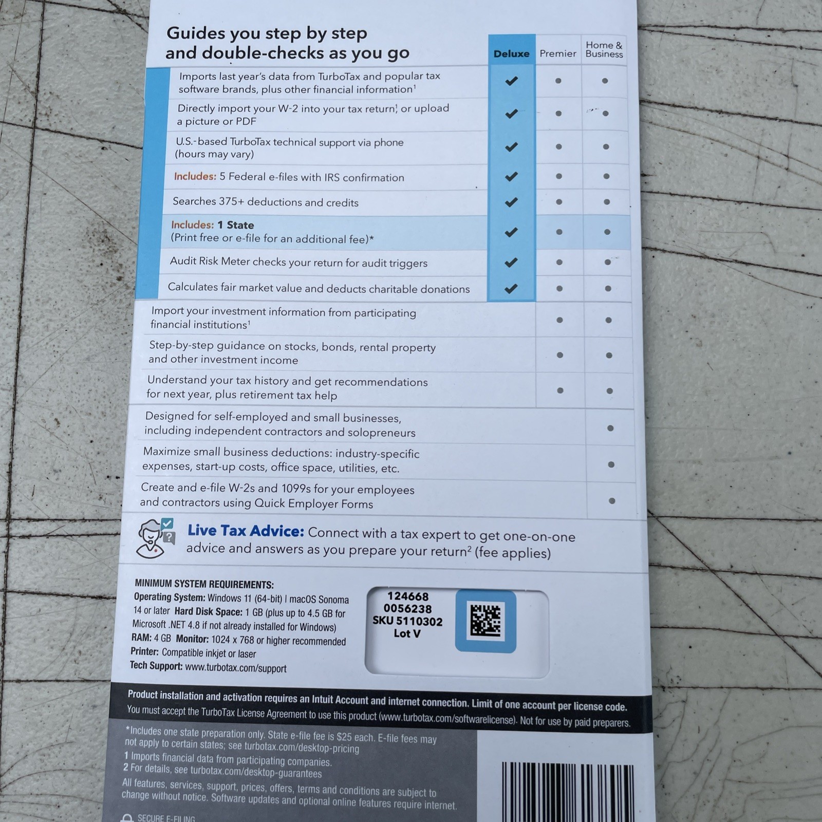 TurboTax Deluxe Desktop 2025 Federal & State Tax Return Product Key Card Desktop