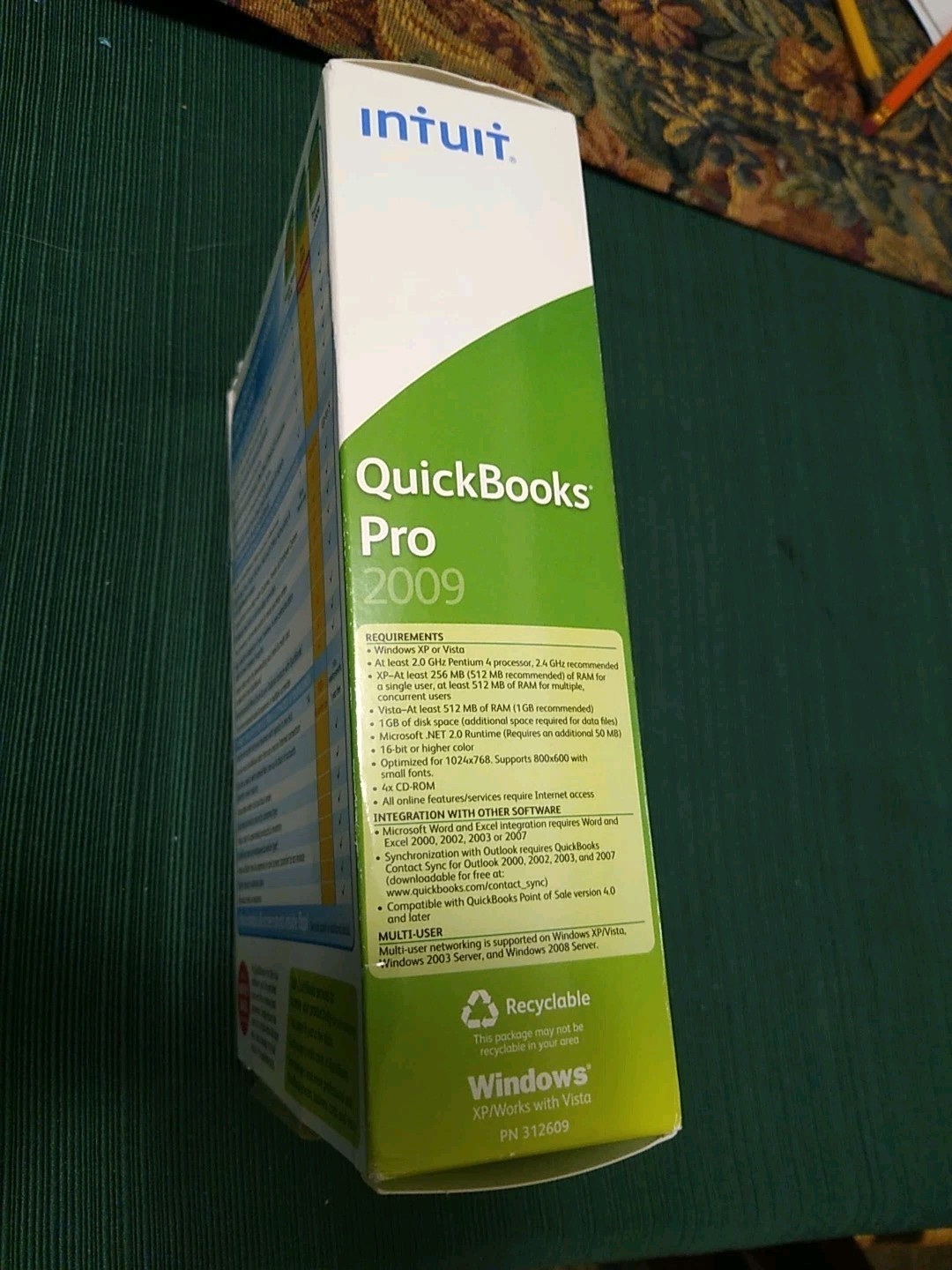 INTUIT QUICKBOOKS PRO 2009 FOR WINDOWS FULL RETAIL USA VERSION NEW SEALED BOX