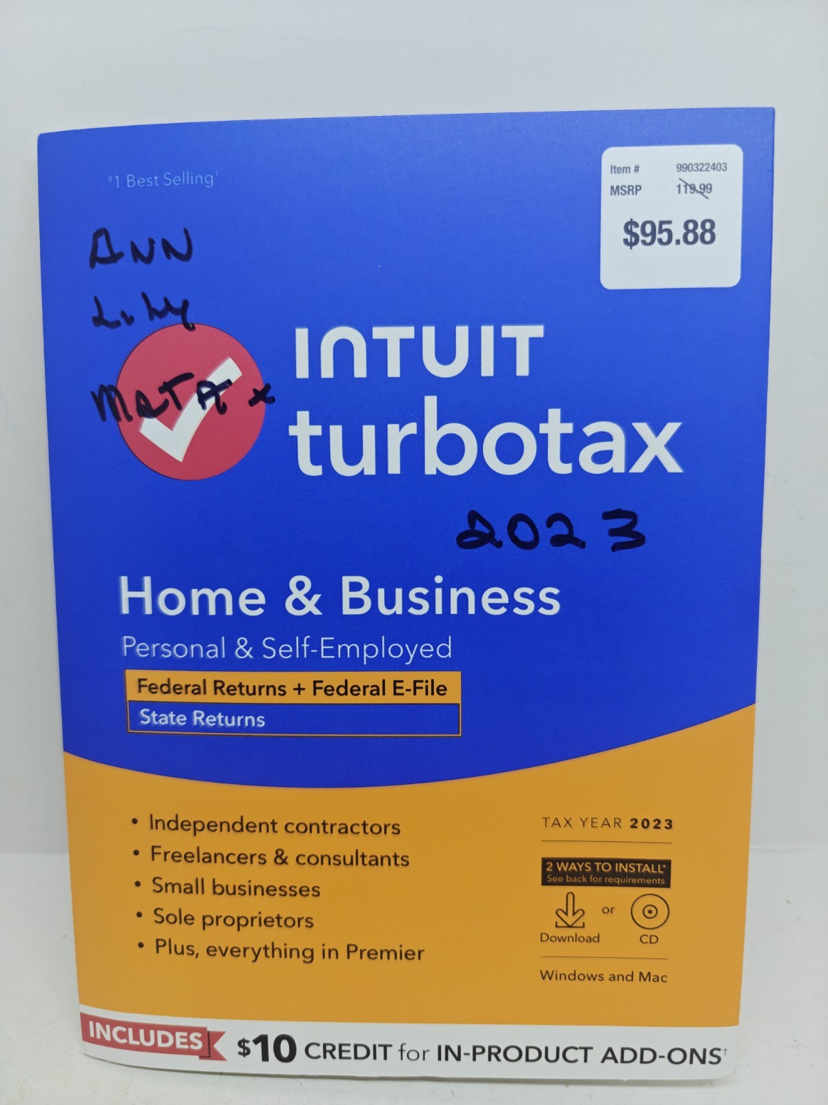 TurboTax 2023 Home & Business Federal & State Software for Windows & MacIntosh