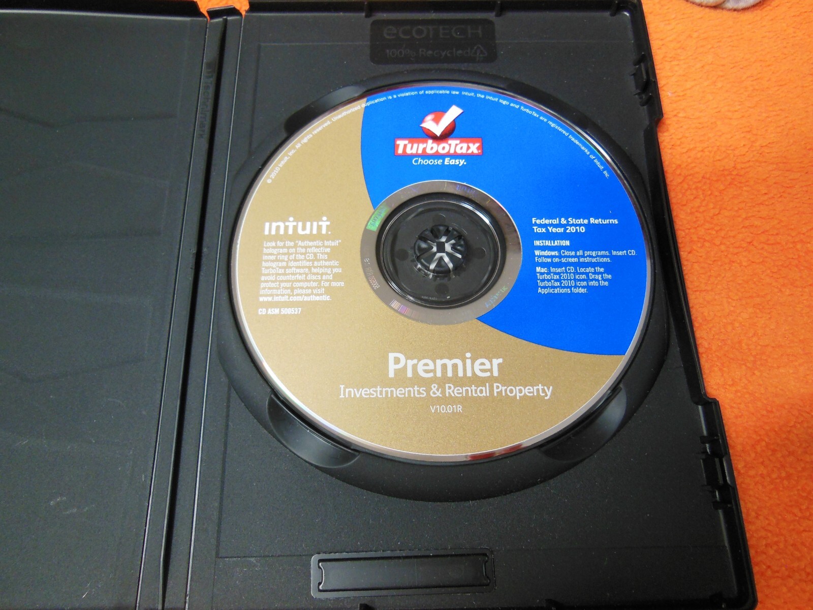 Intuit TurboTax Deluxe/Premier 2007 2008, 2010 – LOT of 3 discs