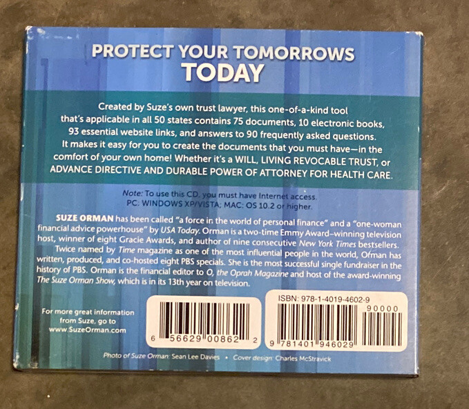 Suze Orman: Protect Your Tomorrows Today (CD-ROM, 2014)