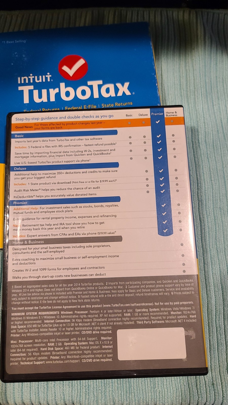 2015 TurboTax Premier Investments + Rental Property For Windows/Mac Fed. & State