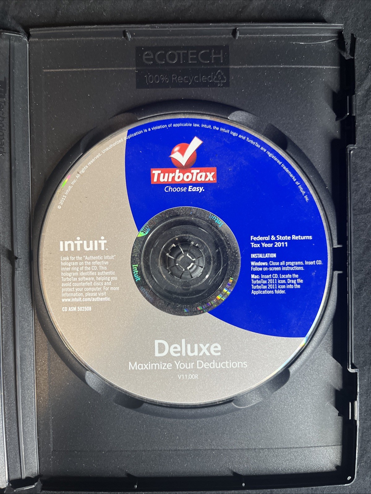 TurboTax Deluxe 2011 Federal and State Tax Returns CD