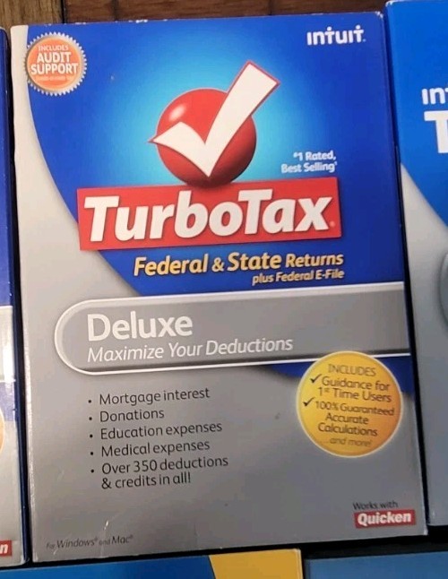 Lot of (5) ~ TurboTax Deluxe 2009 2010, 2013 + 2 Others (2014)