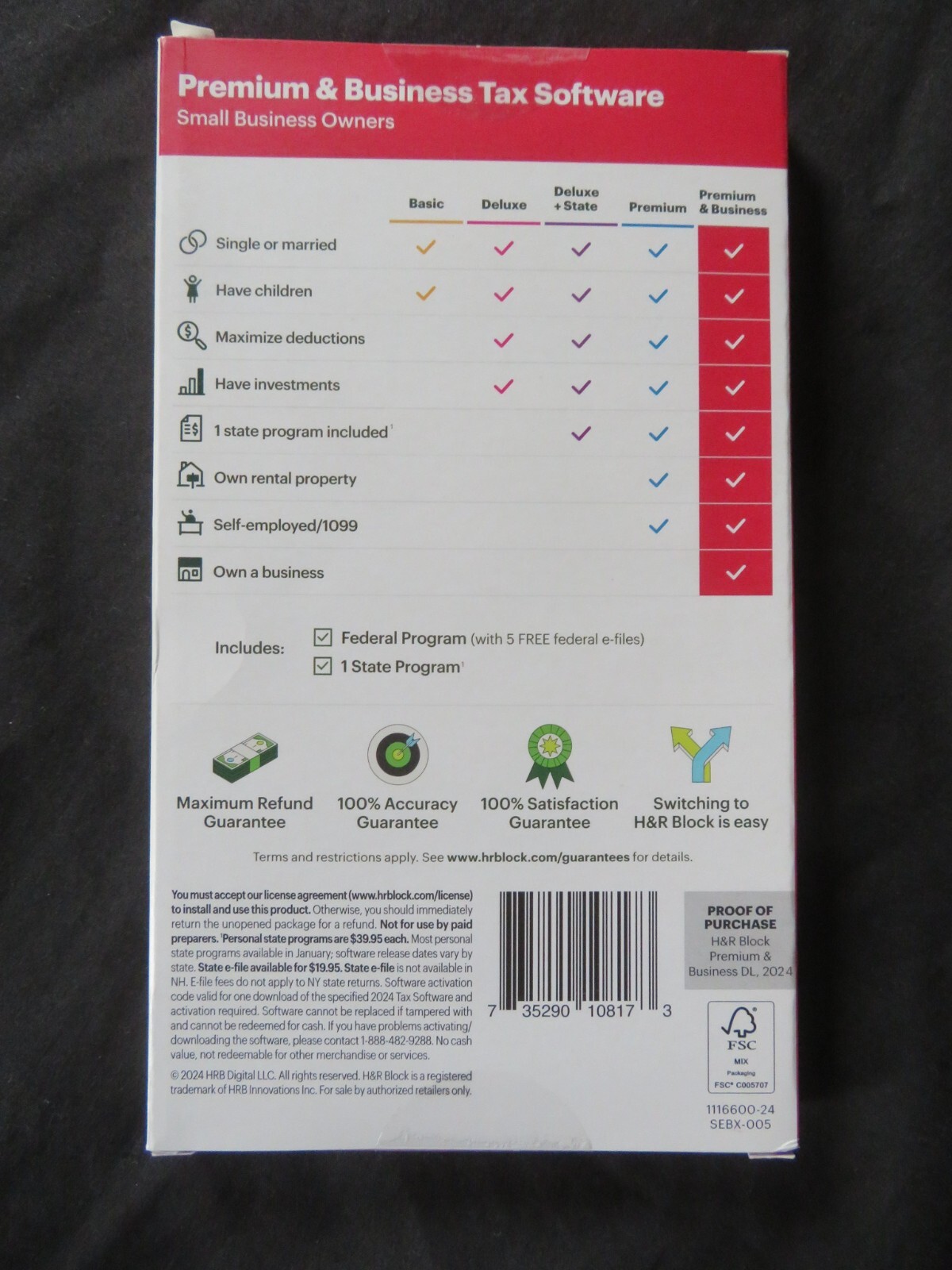 2020 H & R Block Premium & Business Small Business Software FAST DOWNLOAD PC