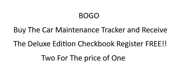 Car Maintenance Tracker Excel Spreadsheet, for PC or Android +FREE Checkbook Reg