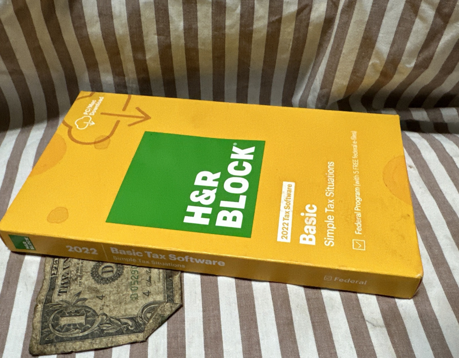 2022 H&R Block Tax Software Basic Box Sealed Download key Card PC / MAC turbotax