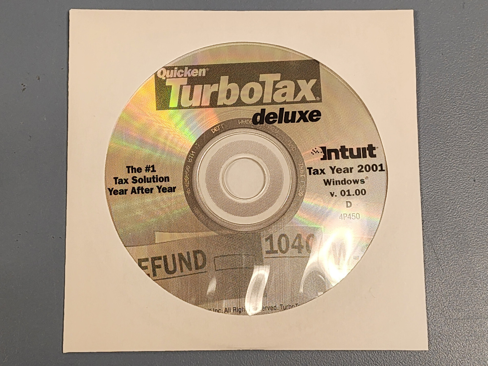 Intuit Quicken TurboTax Deluxe 2001 Software Installation CD – Win CD-ROM v1.00