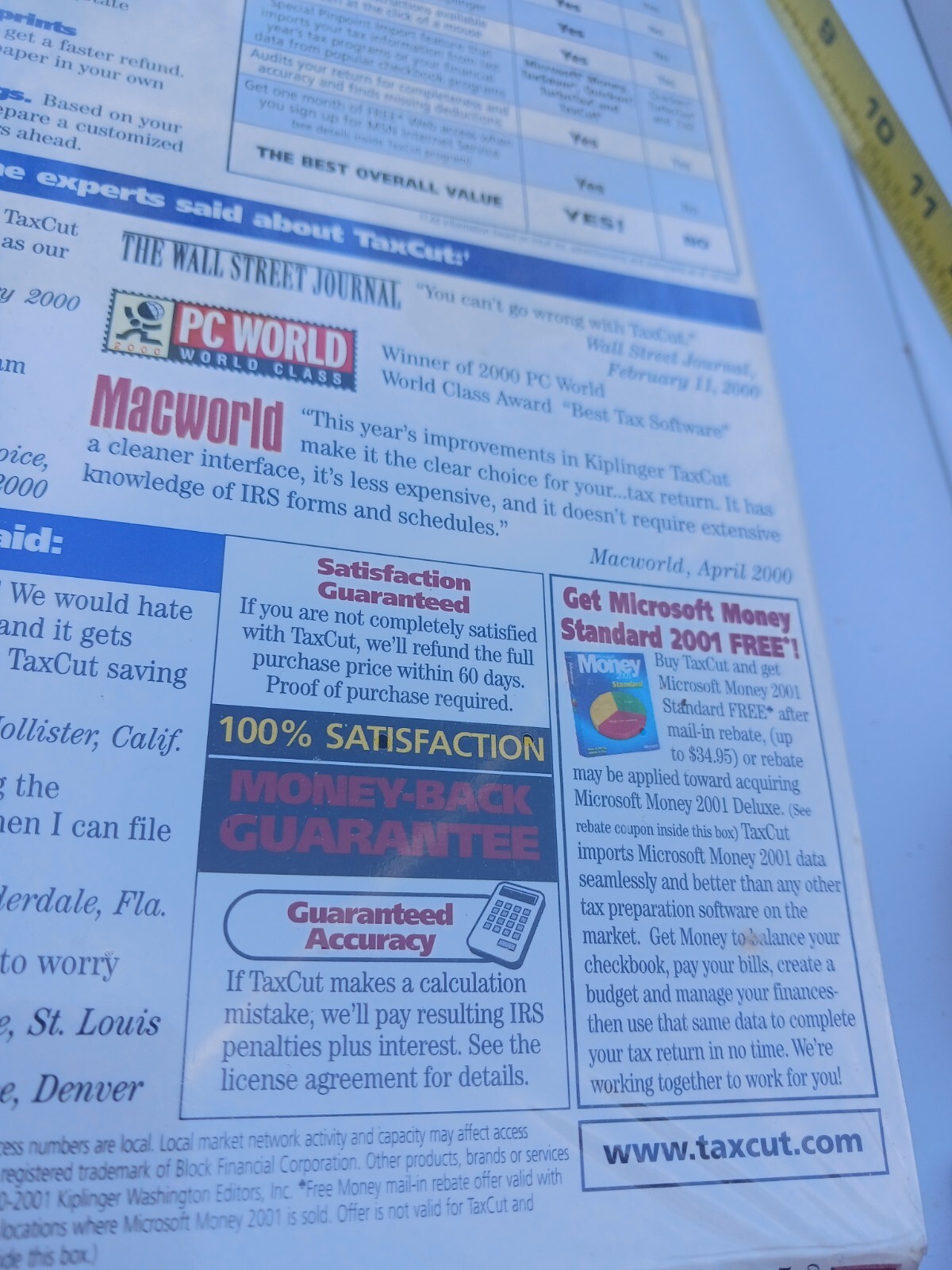 Vintage Kiplinger Tax Cut Software Nos 2001 Damaged Box