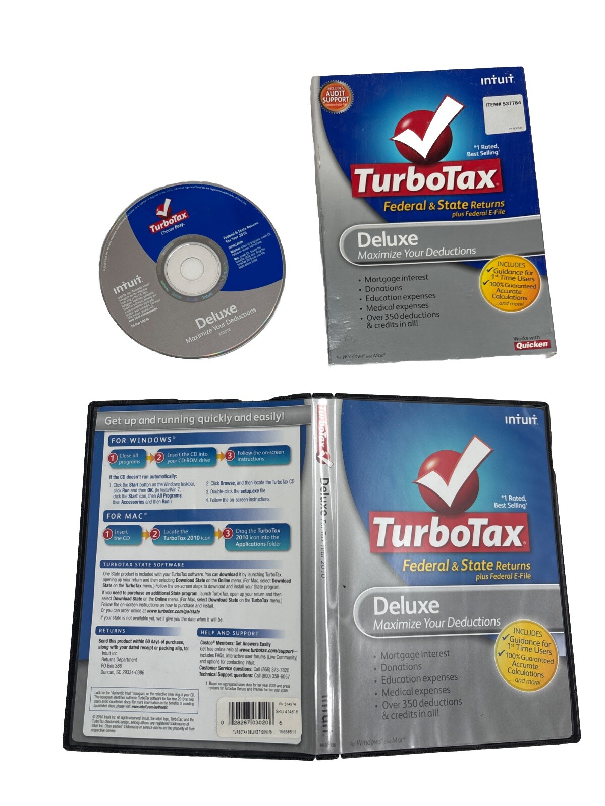 TurboTax Deluxe For Tax Year 2010 Federal and State Includes Federal E-File