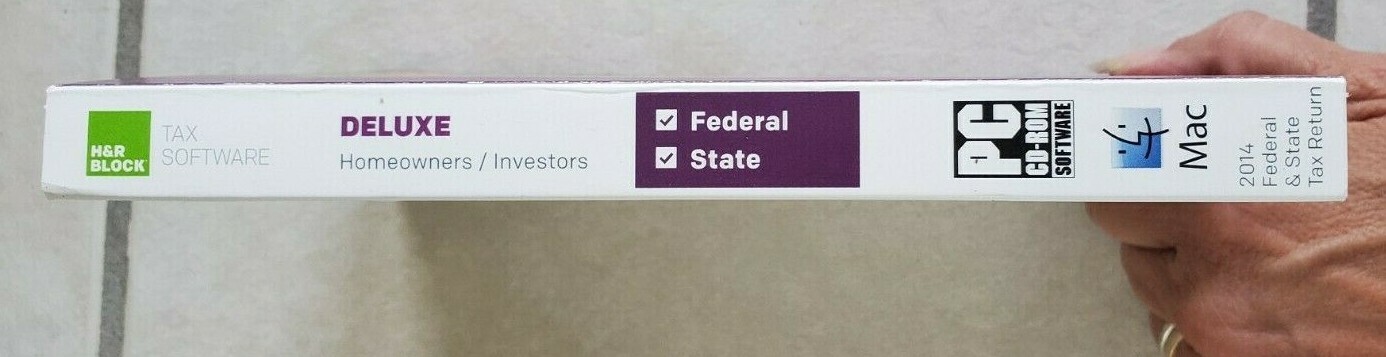 2014 Tax Software H&R Block Federal & State Deluxe Investors Homeowners