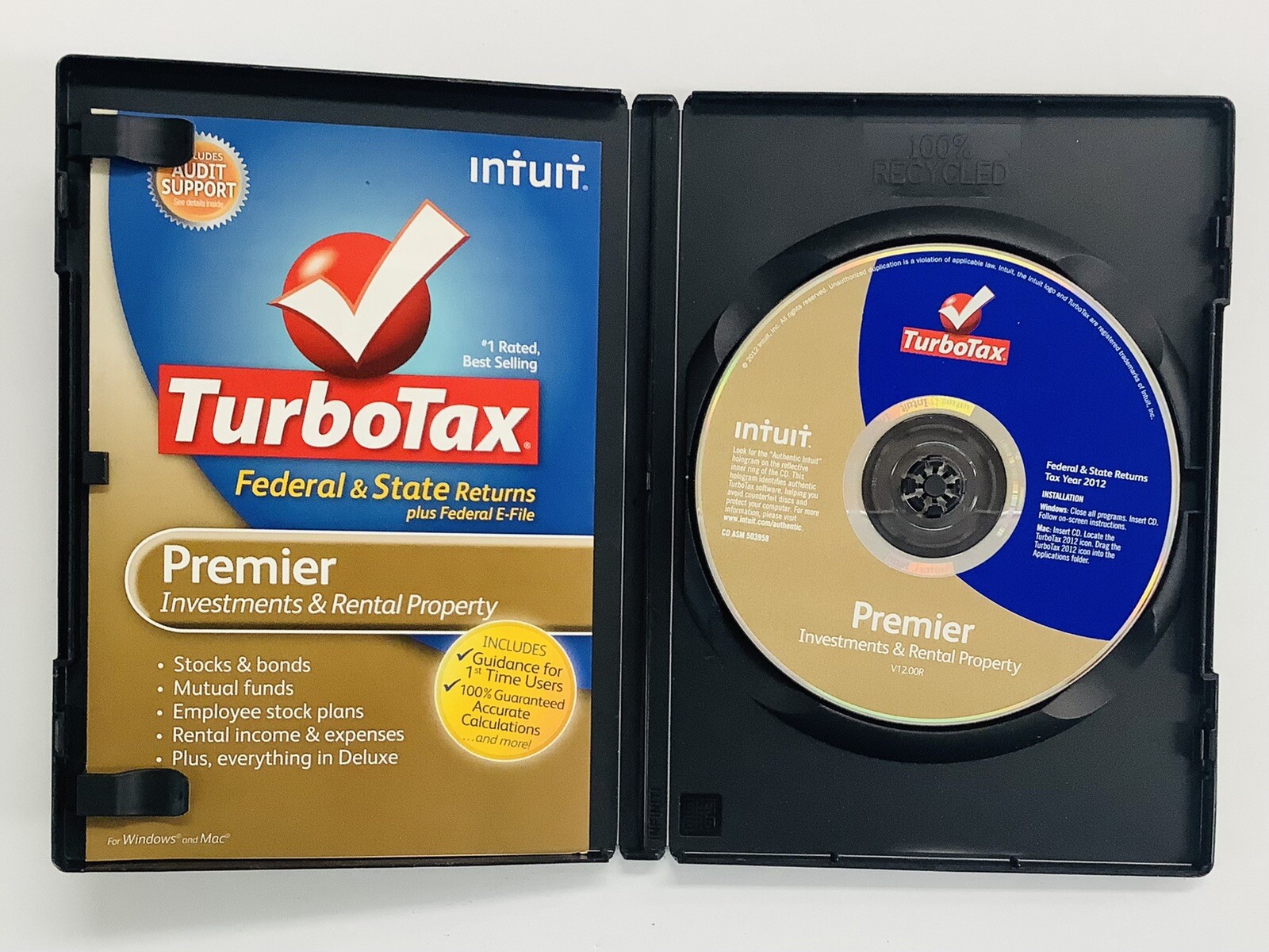 TurboTax Premier 2012: Federal & State, Investments & Rental Property Win/Mac LN