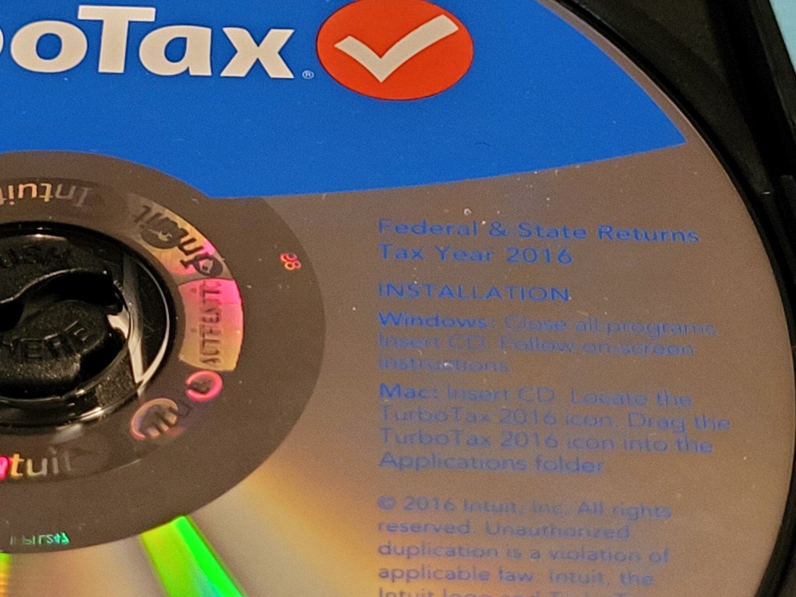 Turbo Tax Deluxe Federal & State Returns Software, 2015 & 2016