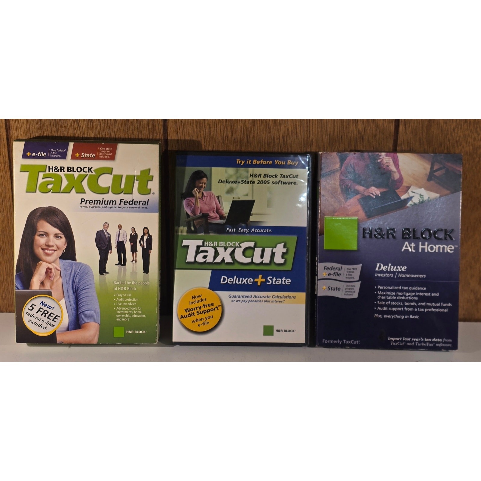 H&R Block Tax Software CD Lot 30+ Deluxe TaxCut Homeowners Investors 1999-2019