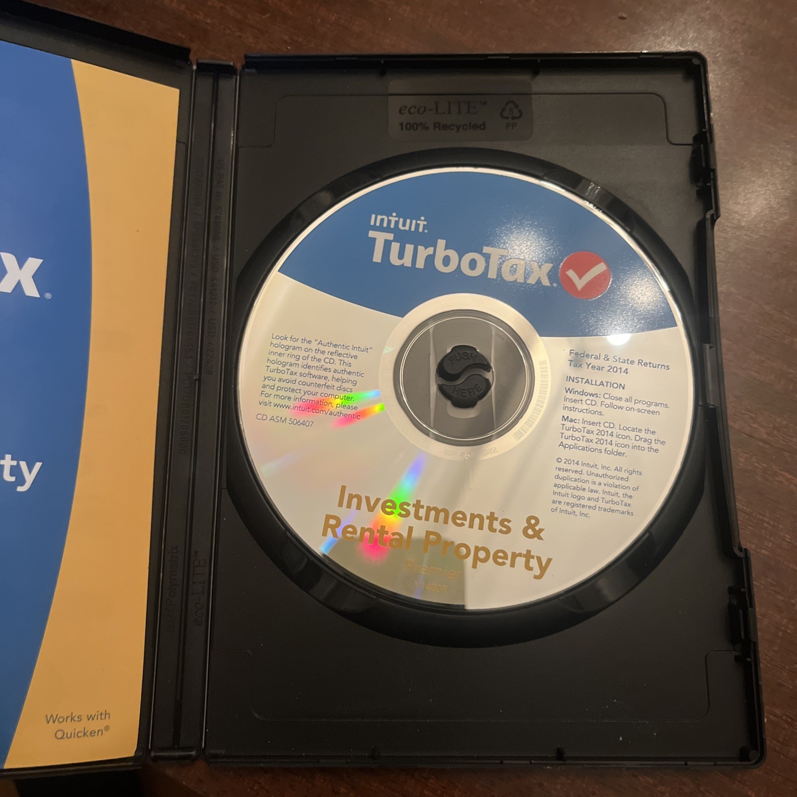 Turbo Tax Premier 2014 Used Once More Info in Notes