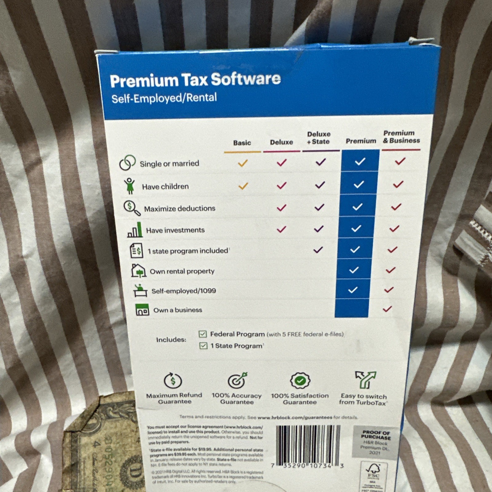 New 2021 H&R Block Tax Software Premium Edition for PC/MAC [Key Card] USA 2021
