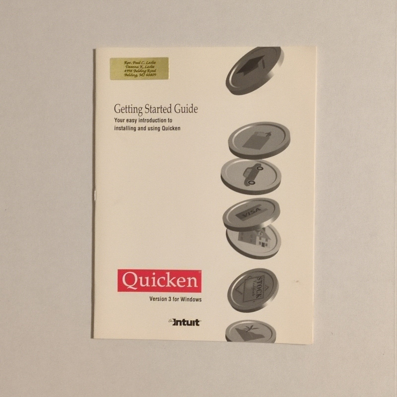 Intuit Quicken Version 3 Windows 3.1 Personal Finance Software Floppy
