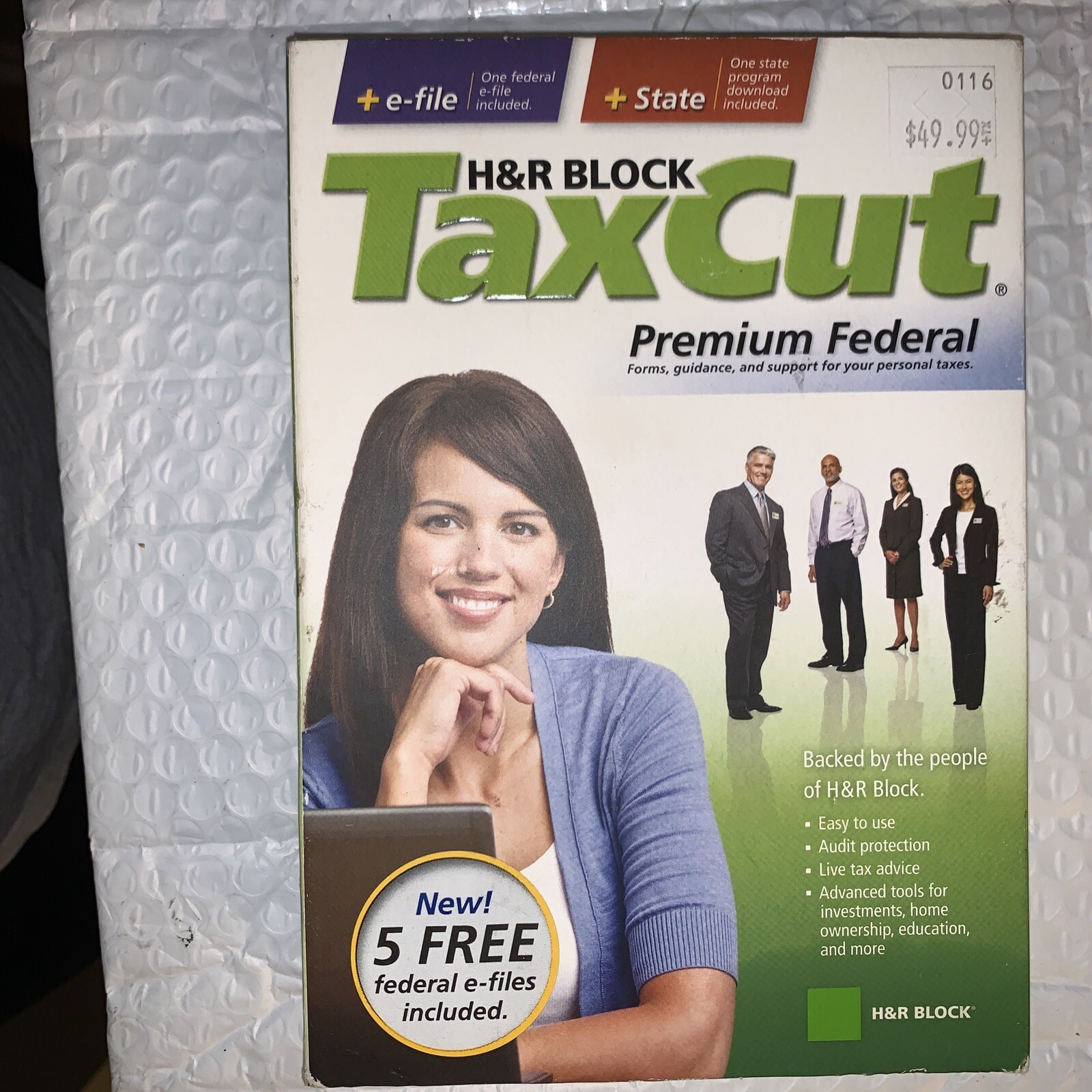 H&R Block Tax Cut Premium Fed + State 2008, Excellent CD Set Tax Prep NIB Sealed