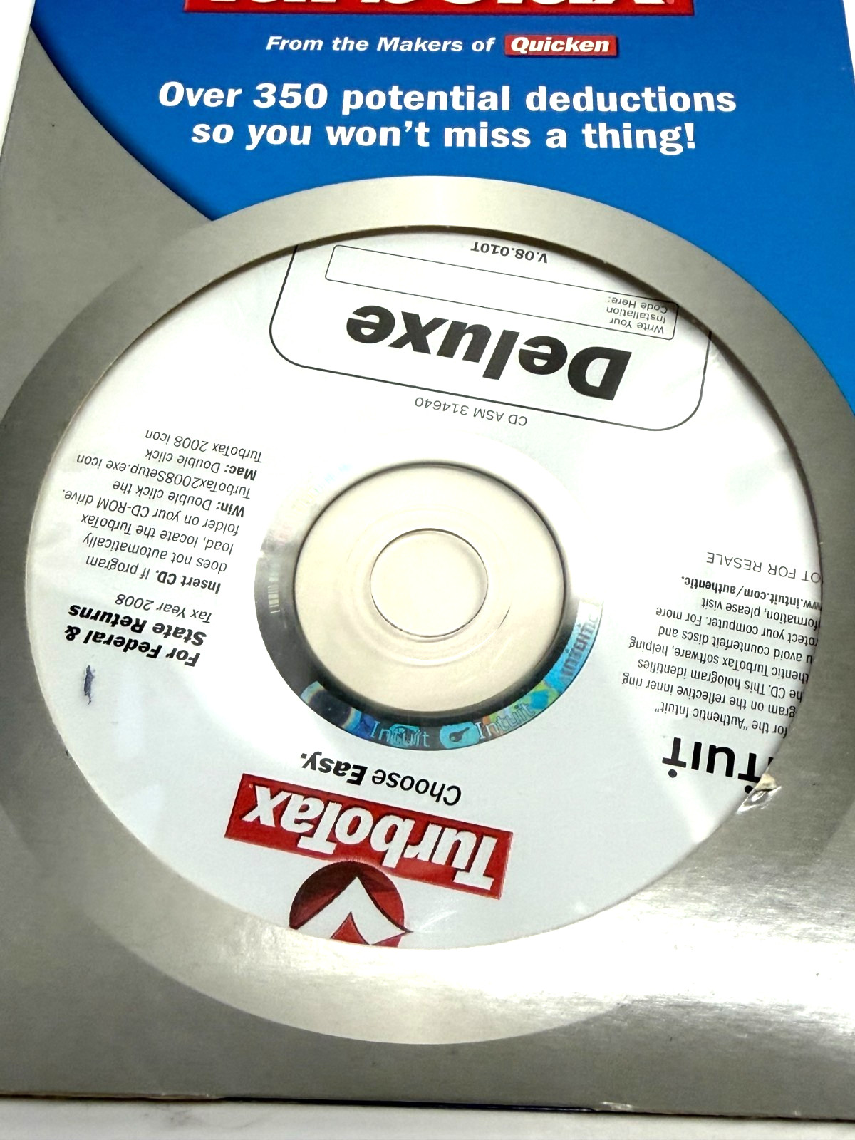 NEW Intuit TurboTax 2008 Deluxe Edition