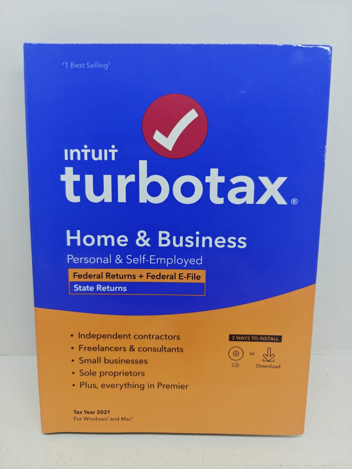 Intuit TurboTax 2021 Federal State Personal Home & Business (Windows PC and Mac)