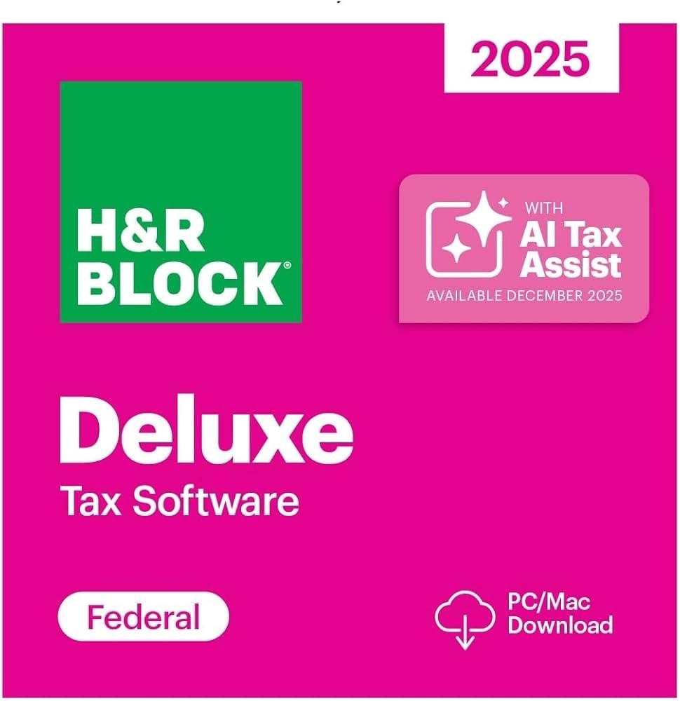 H&R Block Tax Software Deluxe 2025 PC/Mac [Key Card]