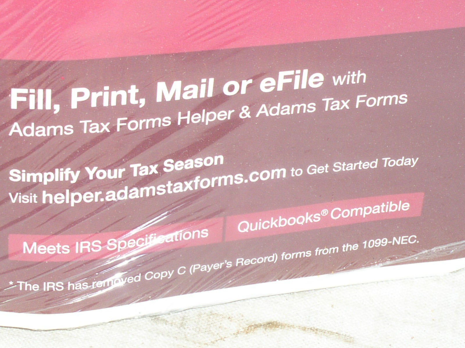 SEALED 2024 ADAMS 1099-NEC TAX KIT FORMS 4-PART 12 RECIPIENTS+SUMMERY+HELPER