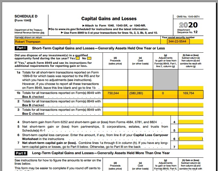 Track Your Trades! IRS Schedule D tax return software 2023. Windows PC or laptop