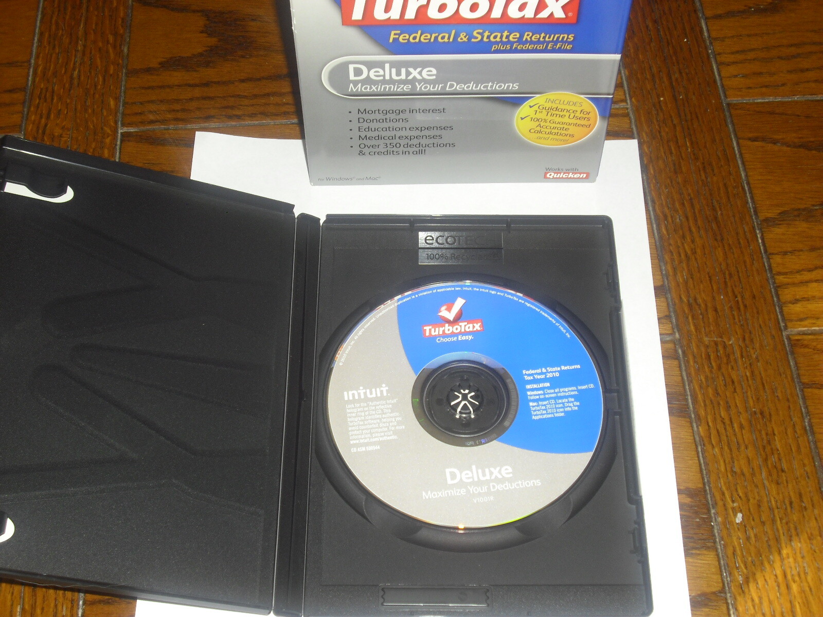 Intuit TurboTax Deluxe Federal & State for Tax Year 2010 for Windows PC & Mac OS