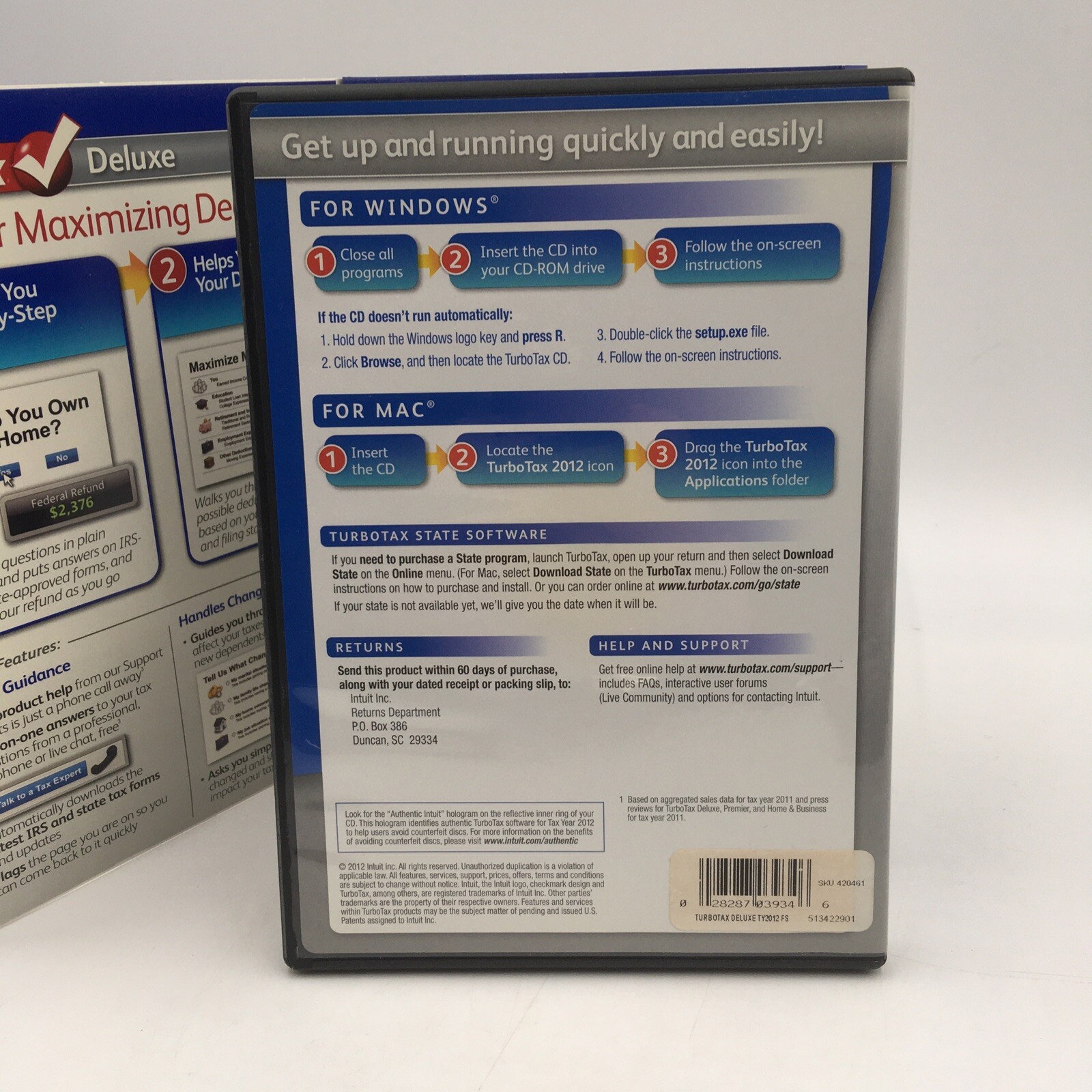 Intuit TurboTax Deluxe 2012 (Income Tax Preparation Software) for Windows & Mac