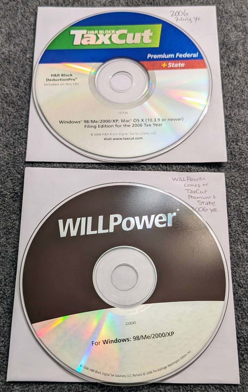 TaxCut 2006 Federal Premium + State + Will Power Tax Software CD Windows Mac