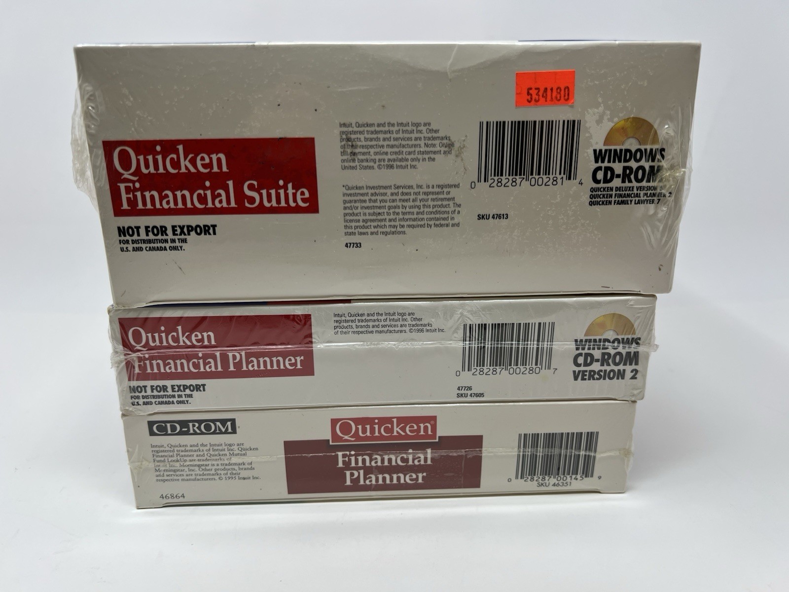 Lot of 3 Quicken Financial Suite Deluxe Planner CD-ROM for Windows New Sealed