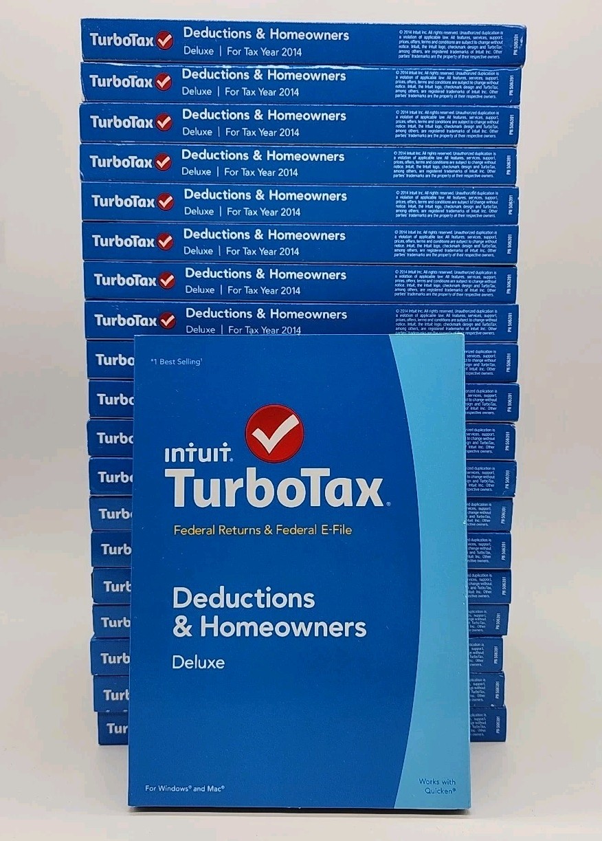 Intuit TurboTax 2014 Deluxe Federal Returns & E-File Turbo Tax PC Mac -Lot of 20