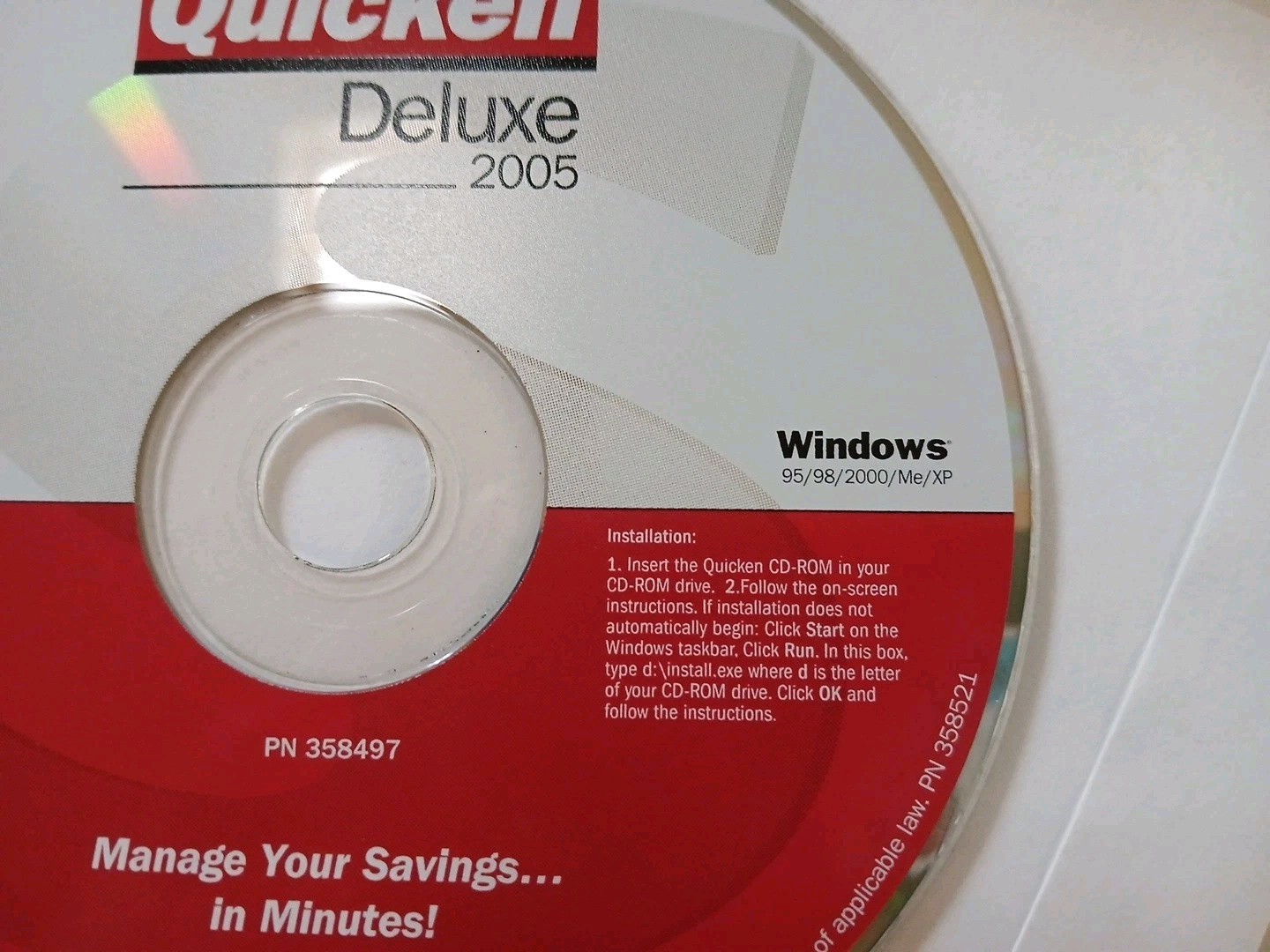 Quicken Deluxe 2005 For Windows ’95/’98/2000/Me/XP – Disc only