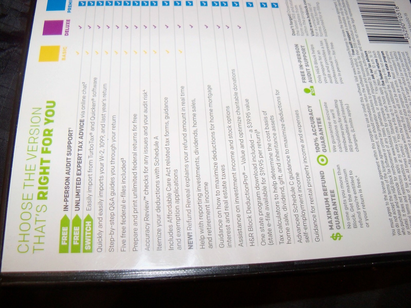 2015 H & R Block Premium Self Employed Rental Tax Software 2015 PC CD Opened box