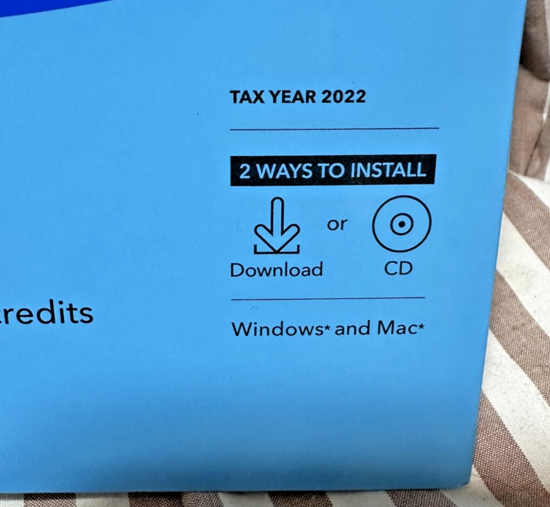 Turbotax Deluxe 2022 Federal Returns E-File + State Physical CD w license PC/MAC