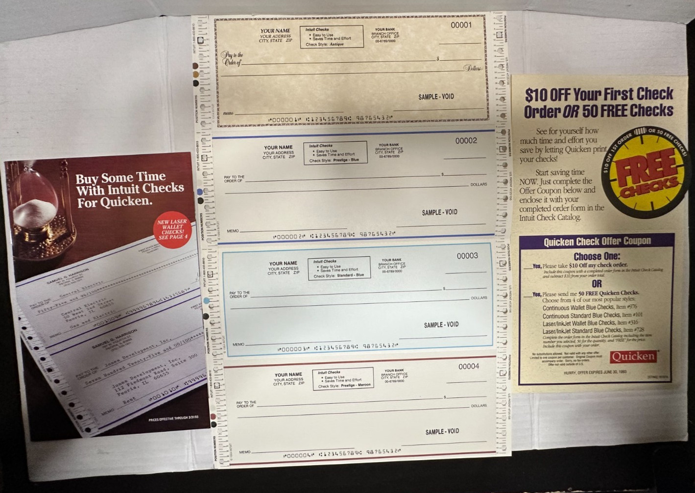 Vintage Intuit Quicken for DOS IBM Version 6.0 3.5″ & 5 1/4″ Floppy Disks VTG